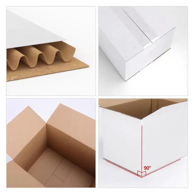 Alt view image 3 of 7 - 8x6x6 White Shipping Boxes Set of 6, White Corrugated Cardboard Boxes for Small Business Shipping Mailing Packing