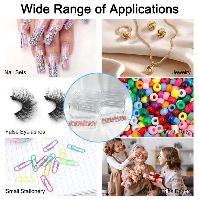 Alt view image 7 of 7 - 14Pcs Press On Nail Packaging Box Large,Press on Nail Storage Boxes for Press Ons Long, fit XL-3XL False Nail Display Cases with 60 Pcs Adhesive Tape, Plastic Clear Box for Fake Nails Storage Business