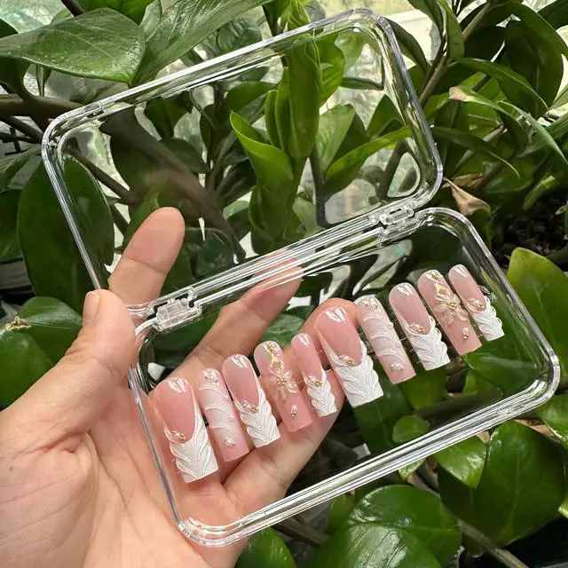 Alt view image 6 of 7 - 14Pcs Press On Nail Packaging Box Large,Press on Nail Storage Boxes for Press Ons Long, fit XL-3XL False Nail Display Cases with 60 Pcs Adhesive Tape, Plastic Clear Box for Fake Nails Storage Business