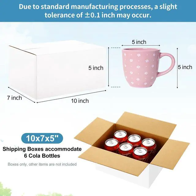 Alt view image 2 of 7 - 10 Pack 10x7x5 Inch Small Shipping Boxes White Corrugated Cardboard Boxes Mailer for Small Business, Mailing Boxes for Packaging Bulk