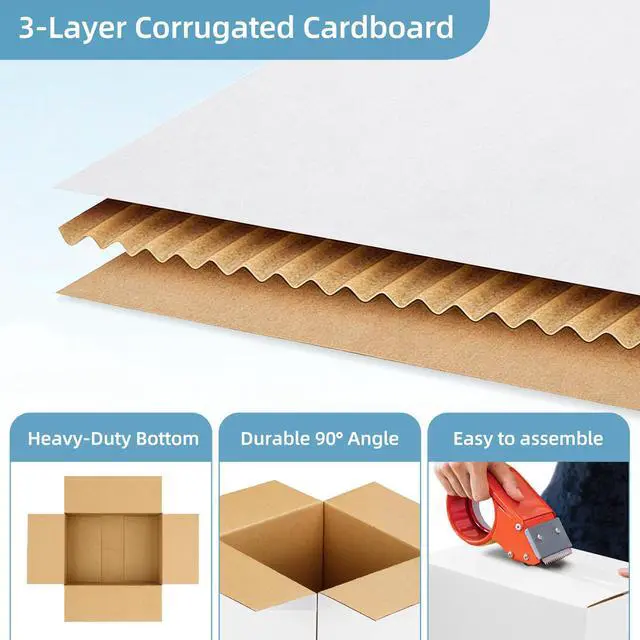 Alt view image 3 of 7 - 10 Pack 10x7x5 Inch Small Shipping Boxes White Corrugated Cardboard Boxes Mailer for Small Business, Mailing Boxes for Packaging Bulk
