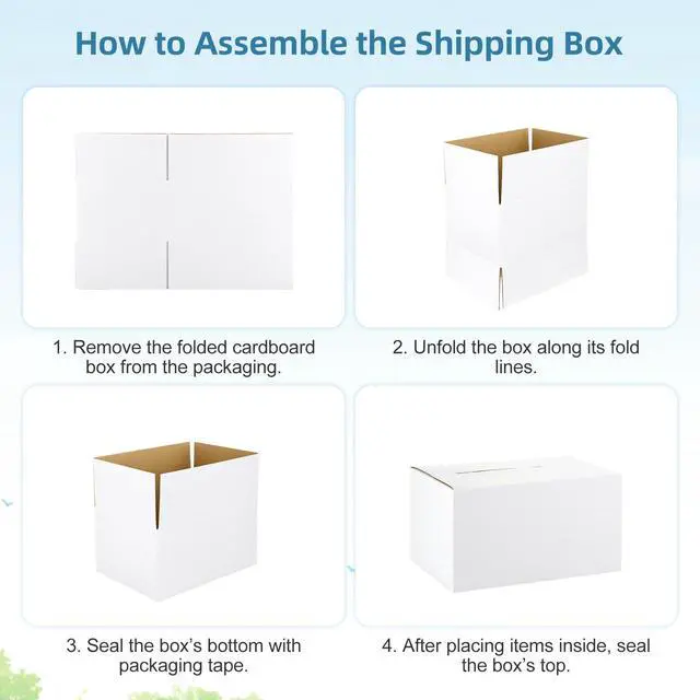 Alt view image 6 of 7 - 10 Pack 10x7x5 Inch Small Shipping Boxes White Corrugated Cardboard Boxes Mailer for Small Business, Mailing Boxes for Packaging Bulk