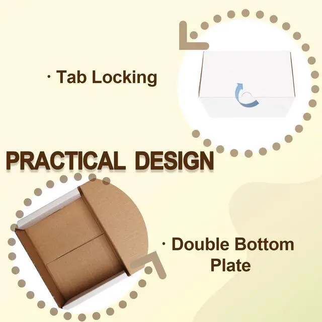 Alt view image 4 of 7 - 50 Packs 4X3X2 Small Shipping Boxes, White 4 x 3 x 2 inches Corrugated Cardboard Box for Packaging Small Business, Card Boxes, Mailer for Storage