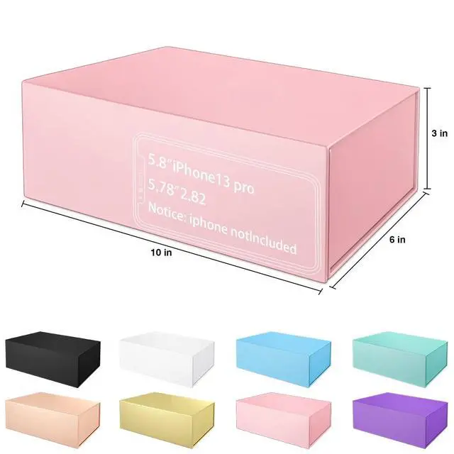 Alt view image 2 of 7 - Pink Gift Box 10" x 6" x 3" with Magnetic Closure Lid Gift Boxe for Presents,Bridesmaid Gifts Boxes,Cute Box,Birthday Gift box,Luxury for Gift Packaging, Magnetic Gift Boxe for Wrapping Gifts (Pink)