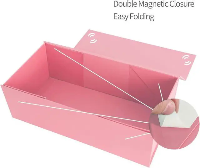 Alt view image 3 of 7 - Pink Gift Box 10" x 6" x 3" with Magnetic Closure Lid Gift Boxe for Presents,Bridesmaid Gifts Boxes,Cute Box,Birthday Gift box,Luxury for Gift Packaging, Magnetic Gift Boxe for Wrapping Gifts (Pink)