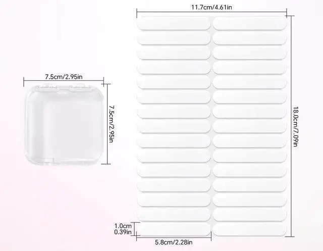 Alt view image 5 of 7 - 6PCS Press on Nail Storage Box, Press On Nail Package Case with 30 PCS Adhesive Double Sided Tape Organizer Nail Case Acrylic Fake Nail Display Container Artificial False Nail Packaging Box