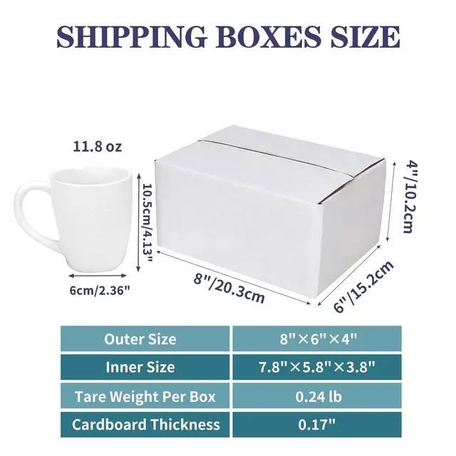 Alt view image 3 of 6 - Shipping Boxes 8X6X4 Set of 18, Double Wall White Corrugated Cardboard Box for Mailing Business Packaging Storage Crafts Gifts