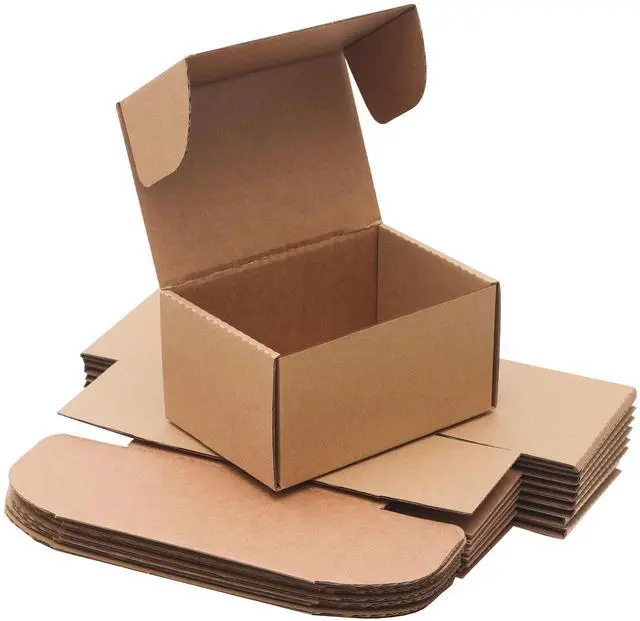 Main image of 10 Pack Small Shipping Boxes 6x4x3'' Corrugated Small Cardboard Boxes for Shipping, Recyclable Packaging Boxes for Business, Mailer, Gift Packing, Crafts Packing, Jewelry Box, Brown