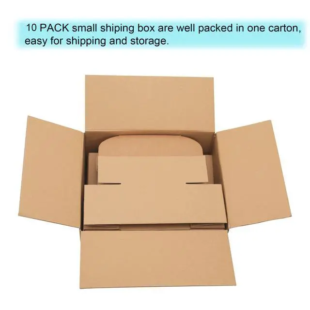 Alt view image 5 of 7 - 10 Pack Small Shipping Boxes 6x4x3'' Corrugated Small Cardboard Boxes for Shipping, Recyclable Packaging Boxes for Business, Mailer, Gift Packing, Crafts Packing, Jewelry Box, Brown