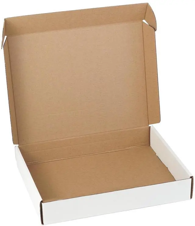 Main image of 12"x9"x2" Shipping Boxes Set of 1, White Corrugated Cardboard Box Literature Mailer