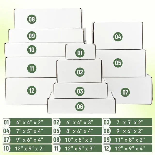 Alt view image 6 of 7 - 12"x9"x2" Shipping Boxes Set of 1, White Corrugated Cardboard Box Literature Mailer