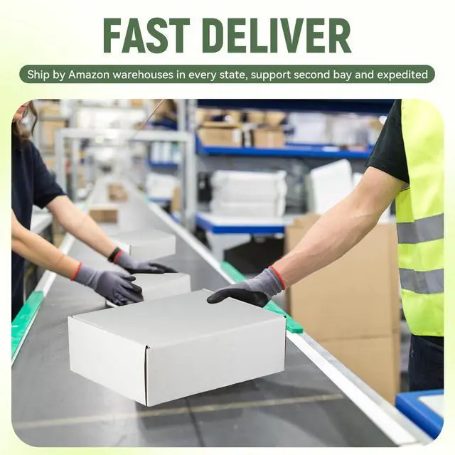 Alt view image 7 of 7 - 12"x9"x2" Shipping Boxes Set of 1, White Corrugated Cardboard Box Literature Mailer