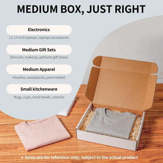 Alt view image 4 of 7 - 12" x 9" x 3" White Corrugated Cardboard Shipping Boxes Set of 5