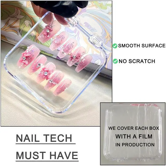 Alt view image 4 of 7 - 14 Pcs Press On Nail Packaging Box Press on Nail Storage Box for Press Ons with 60 Pcs Adhesive Double Sided Tape for Fake Nail Storage Case Nail Display Nail Salon Supplies Nail Art Nail Business