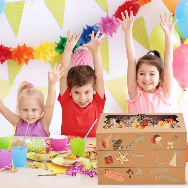 Alt view image 7 of 7 - 7pcs Cookie Boxes with 3 Style Window,12x8x2.5 In Brown Bakery Boxes