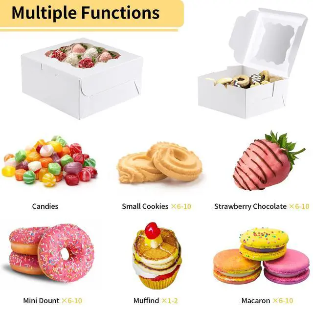 Alt view image 3 of 7 - Cookie Boxes, Treat Bakery Dessert Pastry Favor Donut Mini Cake Box