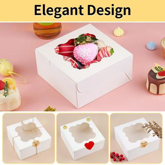 Alt view image 5 of 7 - Cookie Boxes, Treat Bakery Dessert Pastry Favor Donut Mini Cake Box