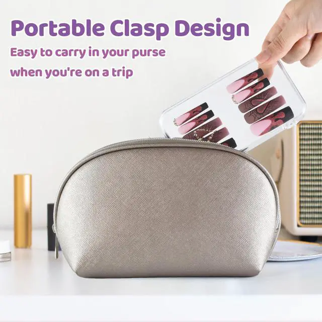 Alt view image 5 of 7 - 12Pcs Press On Nail Cases Large, 5.1×2.95 False Nail Packaging Cases with 30Pcs Adhesive Double Sided Tape, Plastic Clear Box for Fake Nails Storage