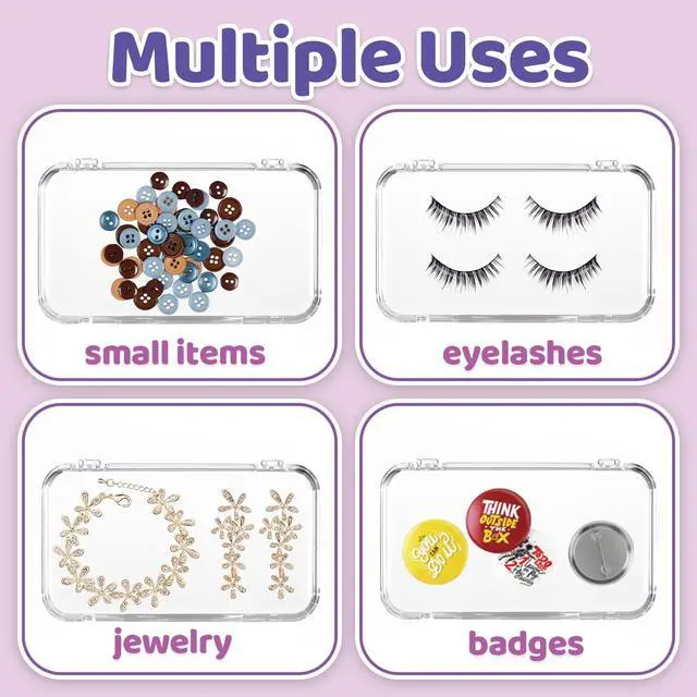 Alt view image 7 of 7 - 12Pcs Press On Nail Cases Large, 5.1×2.95 False Nail Packaging Cases with 30Pcs Adhesive Double Sided Tape, Plastic Clear Box for Fake Nails Storage