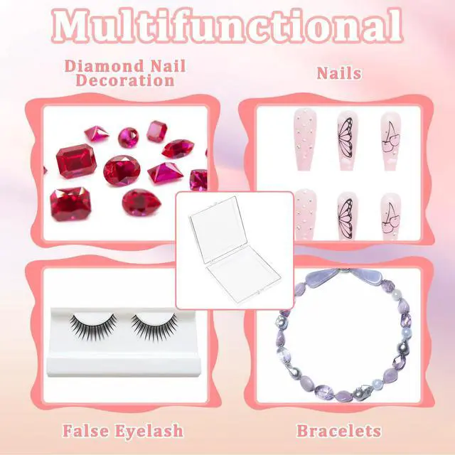 Alt view image 4 of 7 - 30 Pcs Press On Nail Packaging Box with 60 Pcs Adhesive Double Sided Tape Artificial Nail Display Storage Box Acrylic Nail Display Box Nail Box Organizer Case for Nail Salon