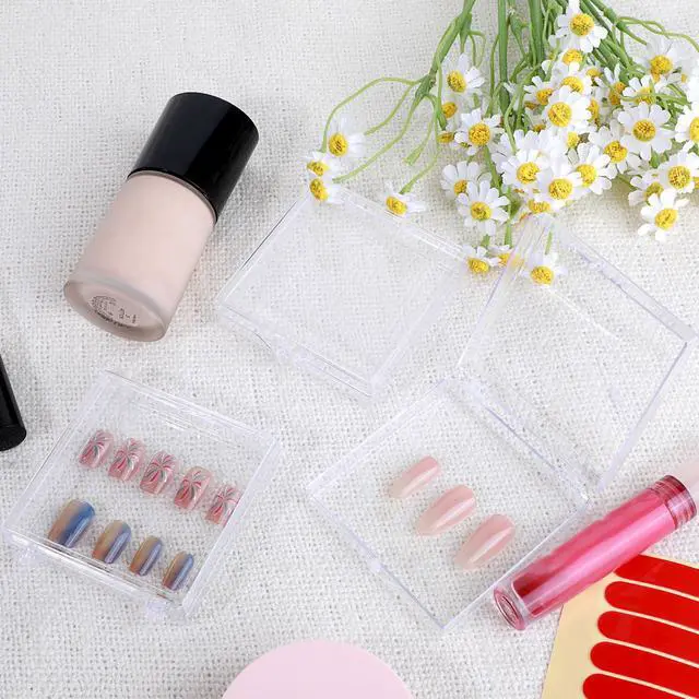 Alt view image 5 of 7 - 30 Pcs Press On Nail Packaging Box with 60 Pcs Adhesive Double Sided Tape Artificial Nail Display Storage Box Acrylic Nail Display Box Nail Box Organizer Case for Nail Salon