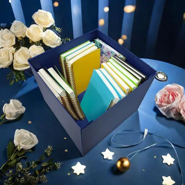 Alt view image 5 of 7 - Large Gift Box 12x12x10 Inches,Blue Boxes for presents with Ribbon,Card,Shredded Paper for Birthday,Valentine's Day,Mother's Day,Christmas,Anniversaries.