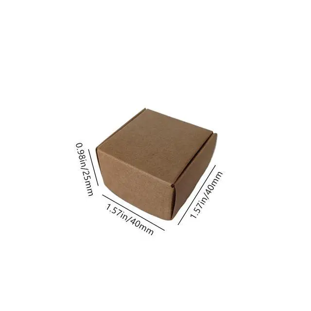 Alt view image 2 of 7 - Small Kraft Gift Boxes, Brown Mini Cardboard Shipping Boxes Bulk 1.57" x 1.57", Square Necklace Earring Ring Storage Box Case for Jewelry Packaging (100 Pack)