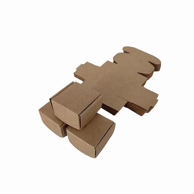 Alt view image 3 of 7 - Small Kraft Gift Boxes, Brown Mini Cardboard Shipping Boxes Bulk 1.57" x 1.57", Square Necklace Earring Ring Storage Box Case for Jewelry Packaging (100 Pack)