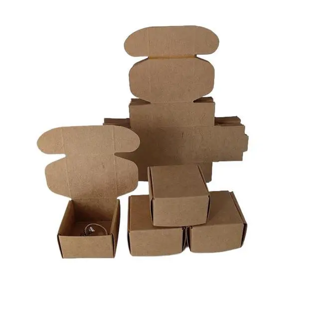Alt view image 7 of 7 - Small Kraft Gift Boxes, Brown Mini Cardboard Shipping Boxes Bulk 1.57" x 1.57", Square Necklace Earring Ring Storage Box Case for Jewelry Packaging (100 Pack)