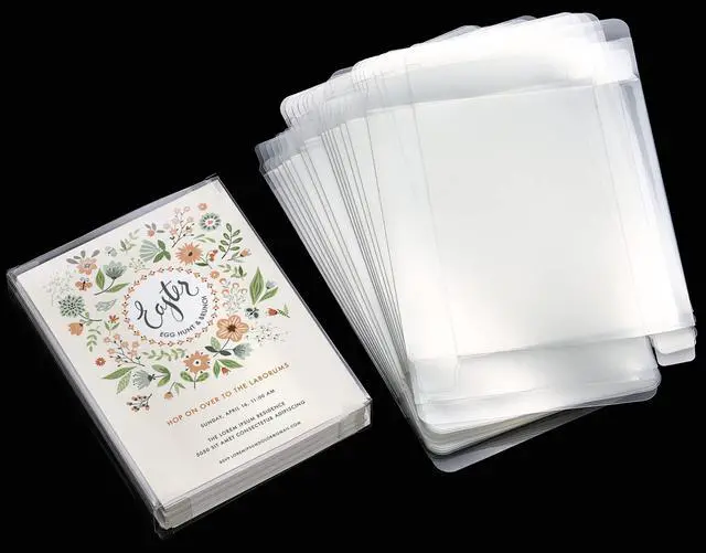 Alt view image 5 of 7 - 60 Pack Clear Box for 5.5"x4.25" Greeting Cards, 6 x 4.75 x 1 Inch Plastic Storage Organizer - Fits Standard Card Envelopes, Rectangle Photo Box Cases for Small Business & Stationery
