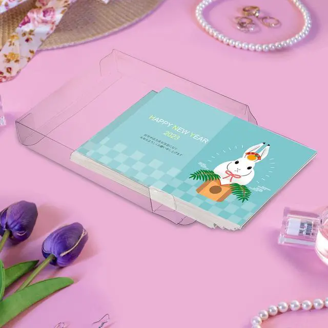 Alt view image 6 of 7 - 60 Pack Clear Box for 5.5"x4.25" Greeting Cards, 6 x 4.75 x 1 Inch Plastic Storage Organizer - Fits Standard Card Envelopes, Rectangle Photo Box Cases for Small Business & Stationery