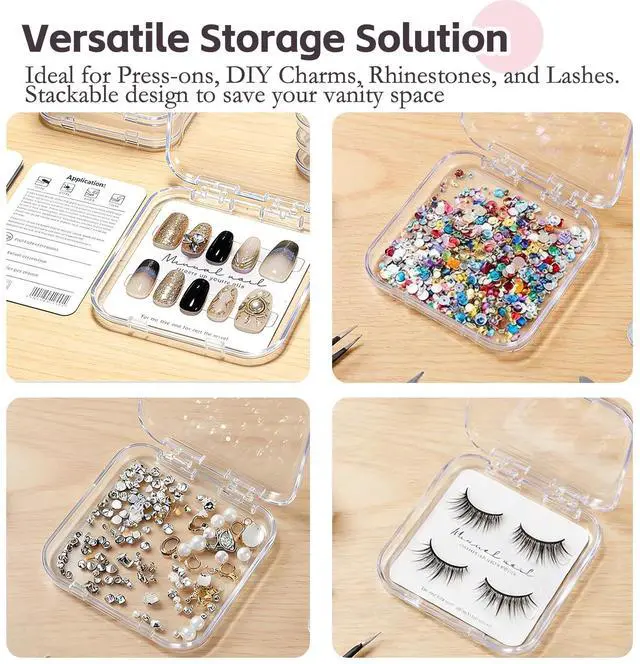 Alt view image 6 of 7 - 20 Pack Press on Nail Packaging Kit - Clear Press on Nail Boxes with Cards and Adhesive Tape, Professional Nail Case for Small Business and Storage DIY Nail Projects