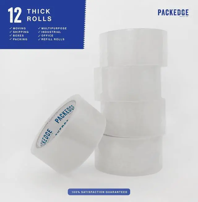 Alt view image 3 of 7 - Clear Packing Tape, 12 Rolls, 1.88 in x 60 Yd Heavy Duty Shipping