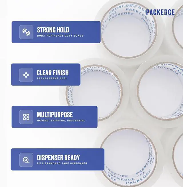 Alt view image 7 of 7 - Clear Packing Tape, 12 Rolls, 1.88 in x 60 Yd Heavy Duty Shipping