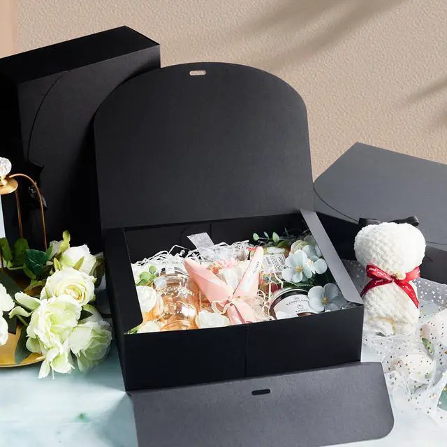 Alt view image 3 of 7 - Black Gift Boxes with Lids, 10.6 x 7.8 x 3.1 Inches, 15 Pack