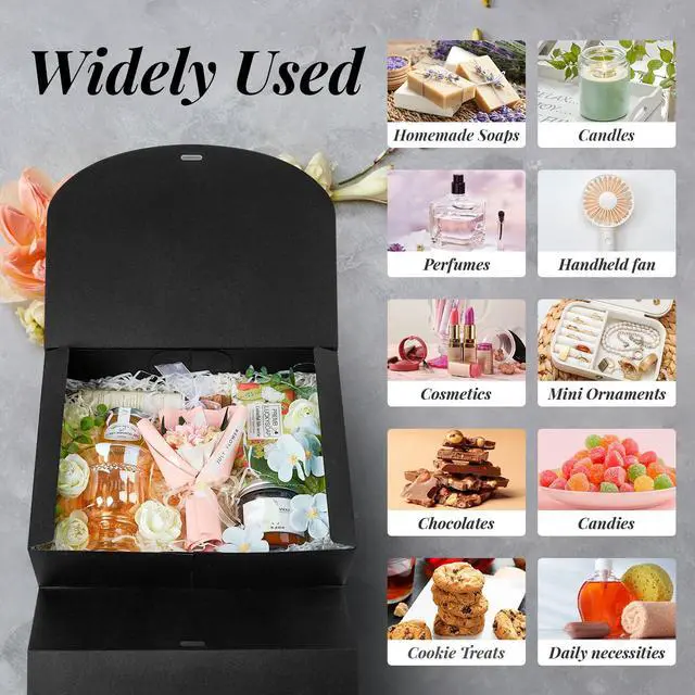 Alt view image 6 of 7 - Black Gift Boxes with Lids, 10.6 x 7.8 x 3.1 Inches, 15 Pack