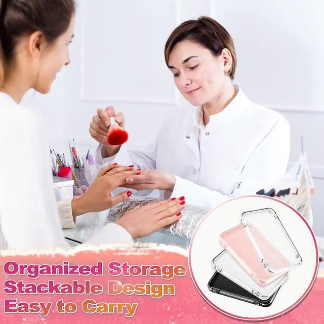 Alt view image 5 of 6 - 24 Pcs Press on Nail Boxes with 90 Pcs Adhesive Double Sided Tape Acrylic Press on Nail Packaging Cases in 4 Colors Transparent Storage Case Organizer for Display Art Supplies 5.1" x 2.95"