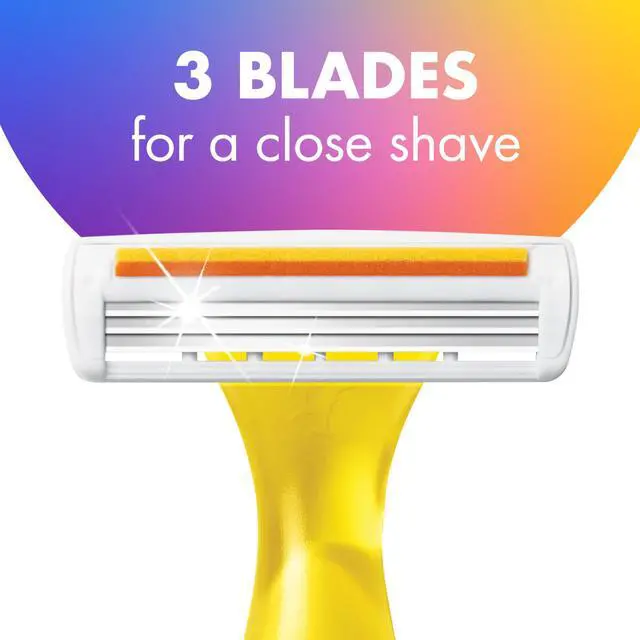 Alt view image 2 of 6 - Soleil 3 Colors Women's Disposable 3-Blade Razors, Aloe Vera Strip, College Dorm Room Essential, Shower Caddy and Toiletry Bag Ready, 14-Pack