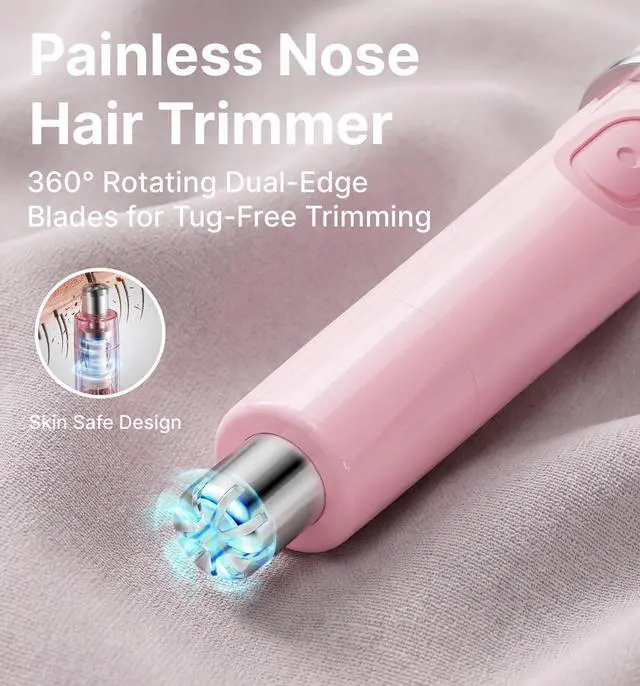 Alt view image 3 of 7 - Hair Trimmer for Face Eyebrow Nose Ear Body Hair Trimming, All in ONE Hair Remover for Women & Men Dual Blades Shaver Battery Powered TB-1458