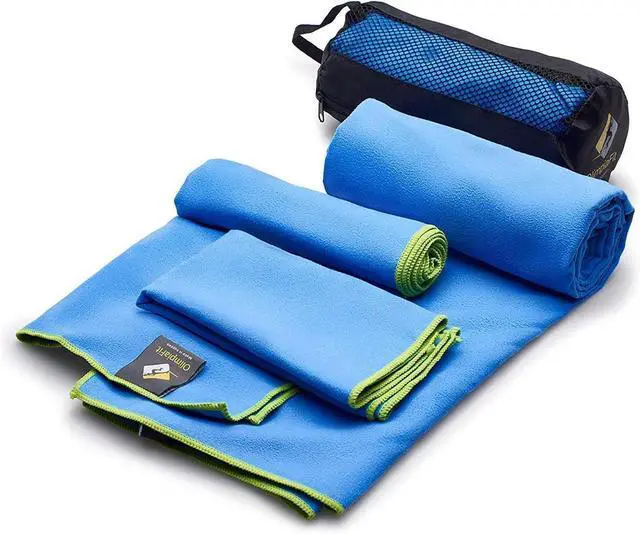 Main image of Quick Dry Towel - 3 Size Pack of Lightweight Microfiber Travel Towels w/Bag - Fast Drying Towel Set for Camping, Beach, Gym, Backpacking, Sports, Yoga & Swim Use