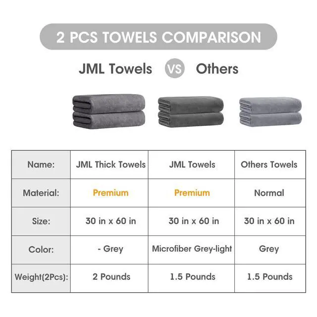 Alt view image 2 of 7 - Quick Dry Microfiber Bath Towel, 30x60 Inches, Set of 2