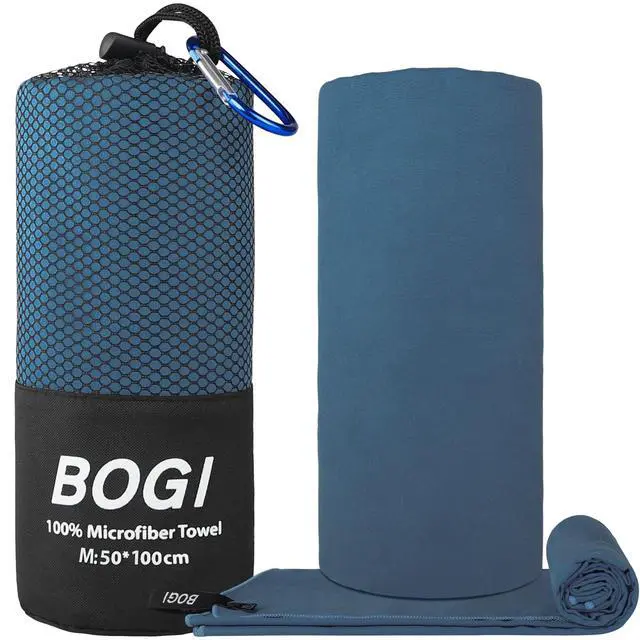 Alt view image 2 of 7 - Microfiber Travel Sports Towel-Quick Dry Towel, Soft Lightweight Microfiber Camping Towel Absorbent Compact Travel Towel for Camping Gym Beach Bath Yoga Swimming Backpacking (M:40''x20''-Nblue)