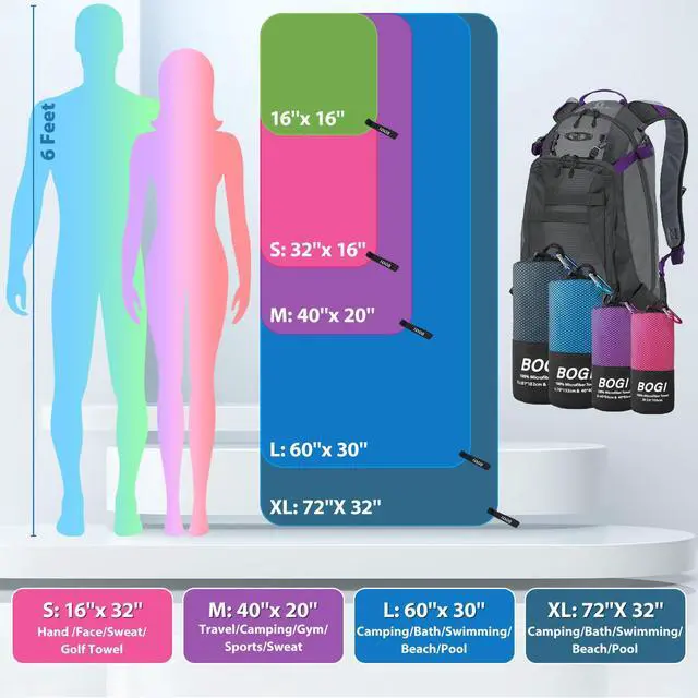 Alt view image 3 of 7 - Microfiber Travel Sports Towel-Quick Dry Towel, Soft Lightweight Microfiber Camping Towel Absorbent Compact Travel Towel for Camping Gym Beach Bath Yoga Swimming Backpacking (M:40''x20''-Nblue)
