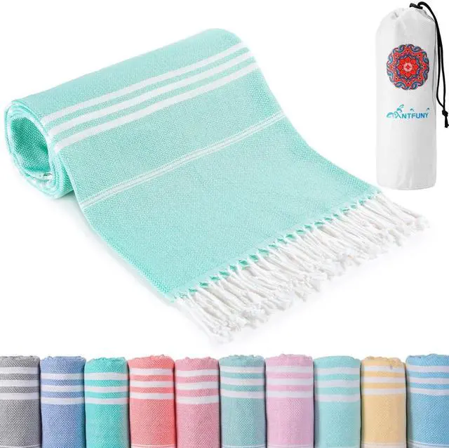 Main image of Turkish Beach Towels Vacation Essentials Quick Dry Sand Free Oversized Bath Pool Swim Towel Extra Large XL Blanket Adult Travel Cruise Accessories Must Haves Clearance Stuff Necessities