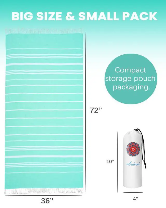 Alt view image 6 of 7 - Turkish Beach Towels Vacation Essentials Quick Dry Sand Free Oversized Bath Pool Swim Towel Extra Large XL Blanket Adult Travel Cruise Accessories Must Haves Clearance Stuff Necessities