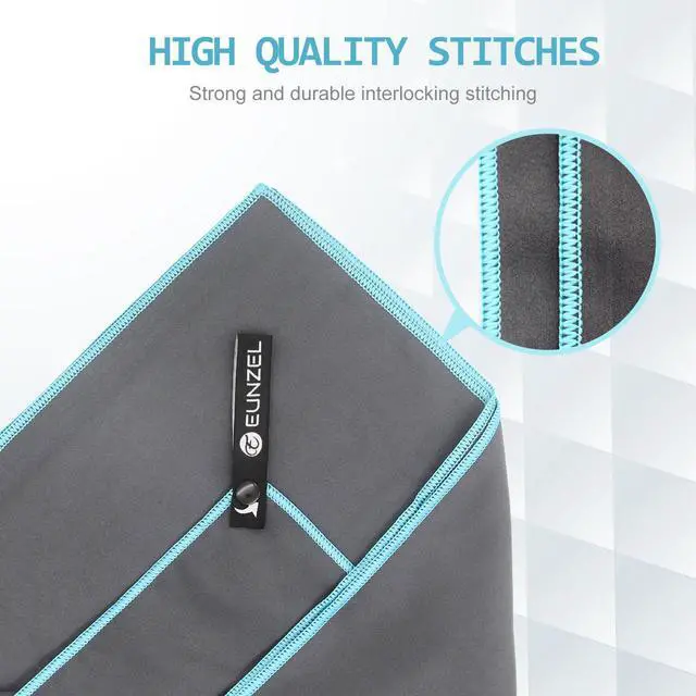 Alt view image 6 of 7 - 2 Set Quick Dry Camping Towel, Microfiber Travel Towel Super Absorbent Fast Drying Towel for Camping, Beach, Gym, Backpacking & Swimming(Two 3-Piece Towel Sets, Army Green/Grey)