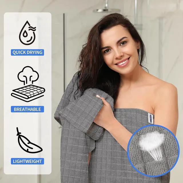 Alt view image 4 of 7 - Microfiber Bath Towels 2 Pack (22'' x 48'') - Lightweight Quick Dry Microfiber Fingertip Hand Towels, Soft Absorbent Gym Towels for Yoga, Salon, Camping, Hotel, Bathroom, Spa, Travel & Dog