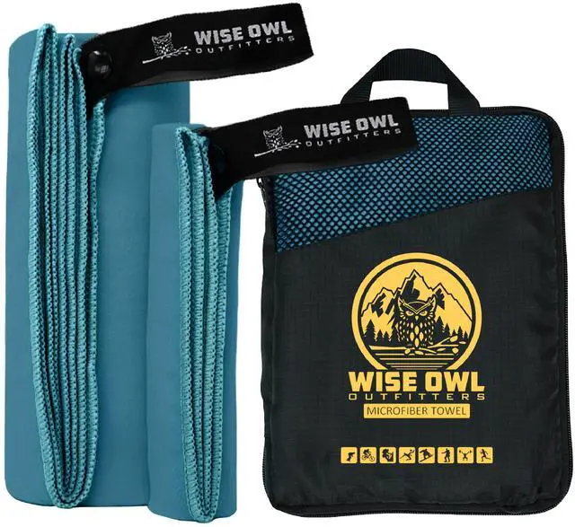 Main image of Camping Towel by Wise Owl Outfitters - Ultra Soft Compact Quick Dry Microfiber - Great for Fitness, Hiking, Yoga, Travel, Sports, Backpacking & The Gym - Free Bonus Hand Towel 24x48 MB