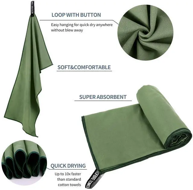 Alt view image 5 of 7 - Microfiber Travel Towel, Quick Dry Camping & Gym Towel. Compact