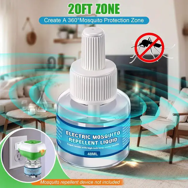 Alt view image 2 of 7 - 2 Pack Mosquito Repellent Refills Indoor Use, 280 Hr Repellent Refills